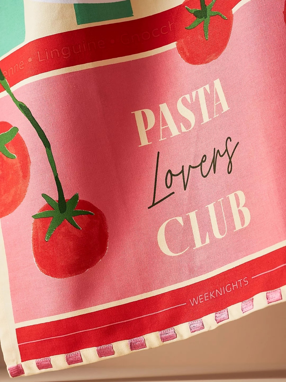 Anthropologie Pasta Lovers Club Dish Towel - Picture 2 of 2